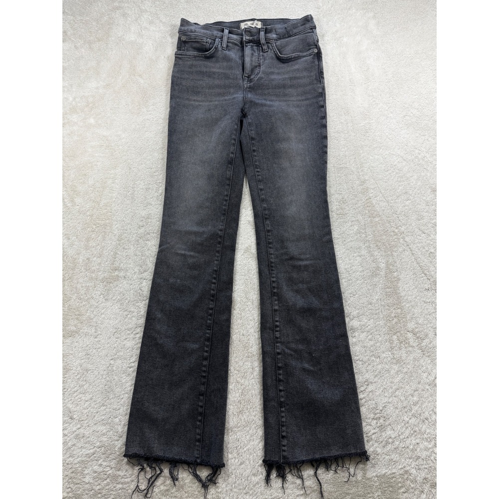 Madewell‎ Womens Kick Out Full-Length Raw Hem Faded Black Jeans 26 Meas: 27x31